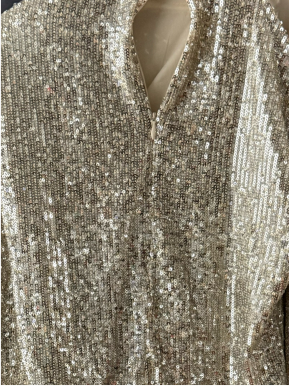 Women's endless rose Sequin Long Sleeve Blouse Gold Size M - Picture 5 of 5